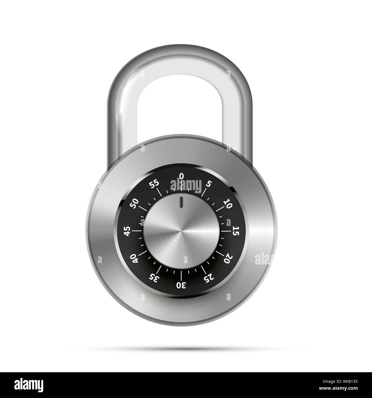 Realistic round padlock with code numbers isolated on white Stock Vector Image & Art Alamy