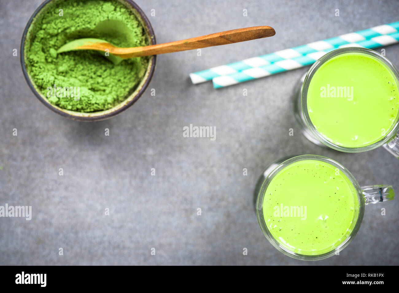 Matcha green tea milk shake or smoothie Stock Photo Alamy