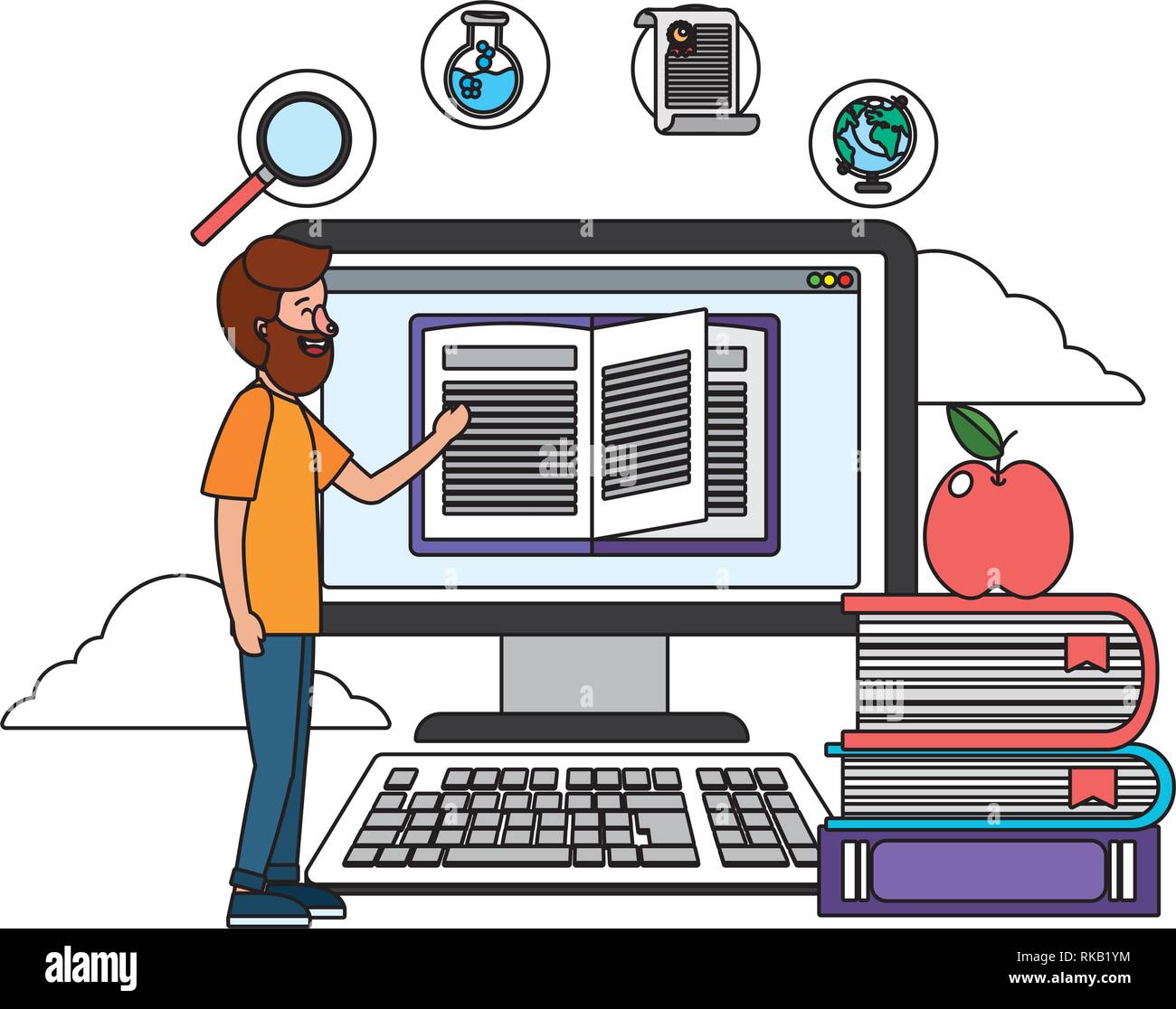 online education man with computer cartoon vector illustration graphic design Stock Vector Image & Art - Alamy online education man with computer cartoon vector illustration graphic design Stock Vector Image & Art - Alamy