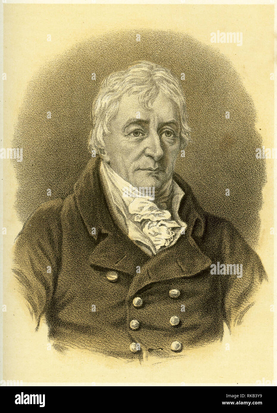 Engraving of Henry Grattan (1746 – 1820) Irish politician and member of the Irish House of Commons, who campaigned for legislative freedom for the Irish Parliament. Stock Photo