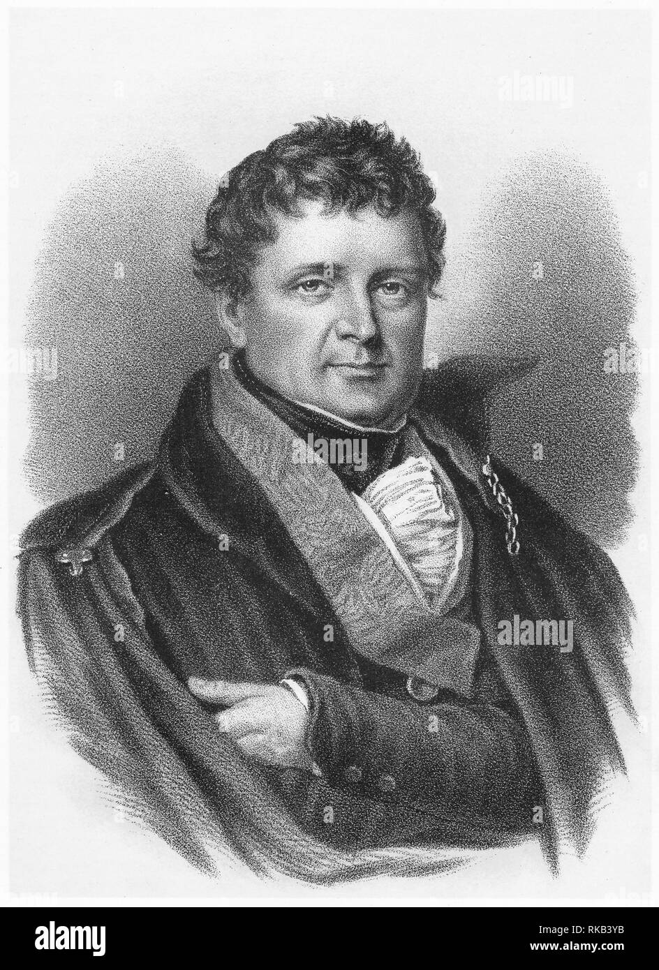 Engraving of Daniel O'Connell (1775 – 1847), often referred to as The Liberator or The Emancipator, was an Irish political leader in the first half of the 19th century. Stock Photo