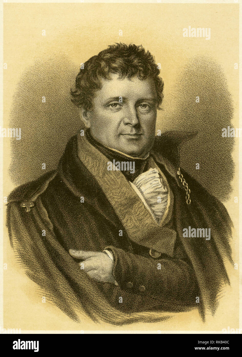 Engraving of Daniel O'Connell (1775 – 1847), often referred to as The Liberator or The Emancipator, was an Irish political leader in the first half of the 19th century. Stock Photo