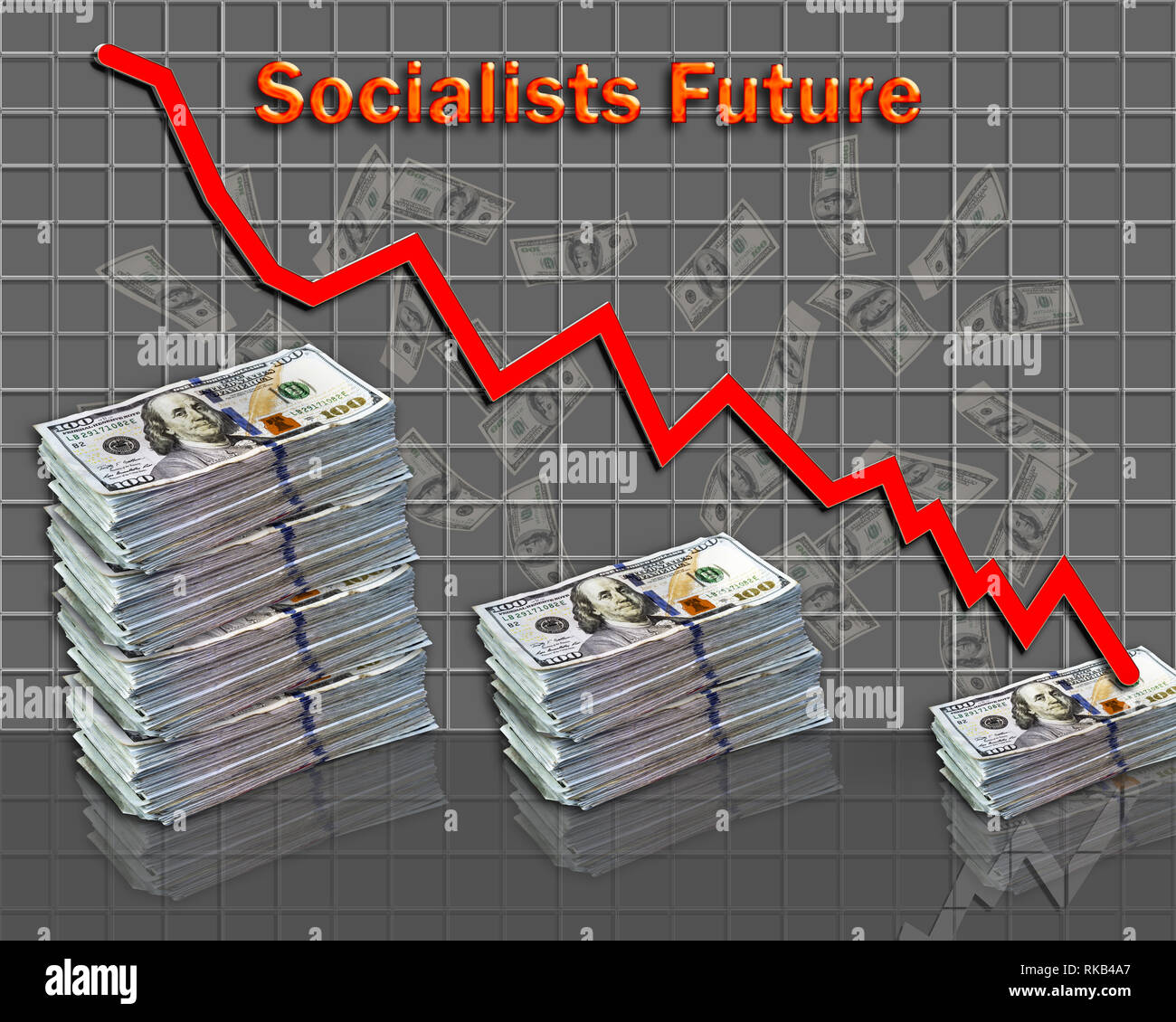 The Socialist future is to run America out of money. Stock Photo