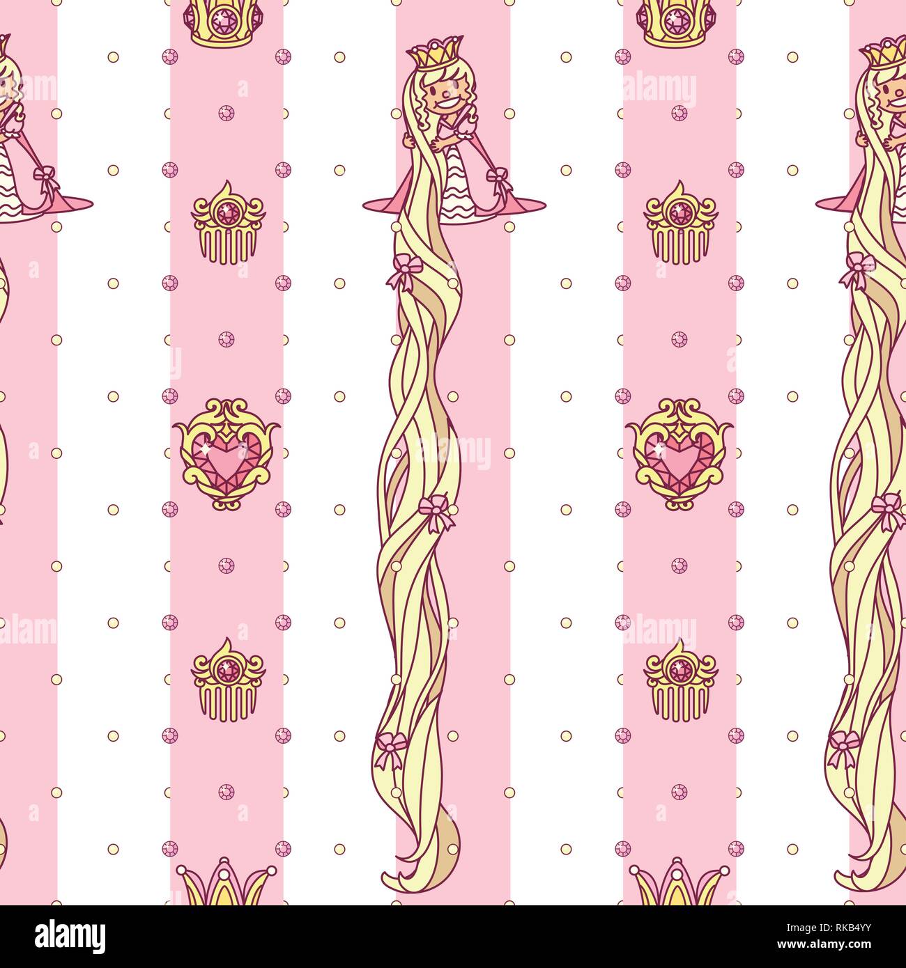 vector seamless pattern Little Princess paper art Stock Vector Image ...