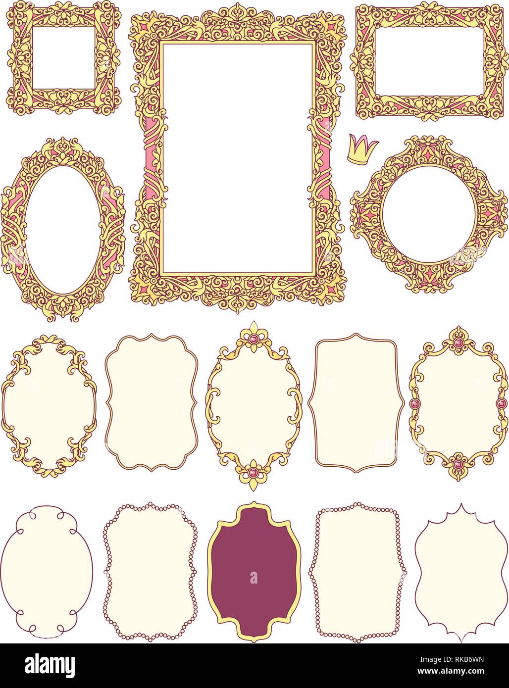 vector royal concept victorian vintage frames set Stock Vector