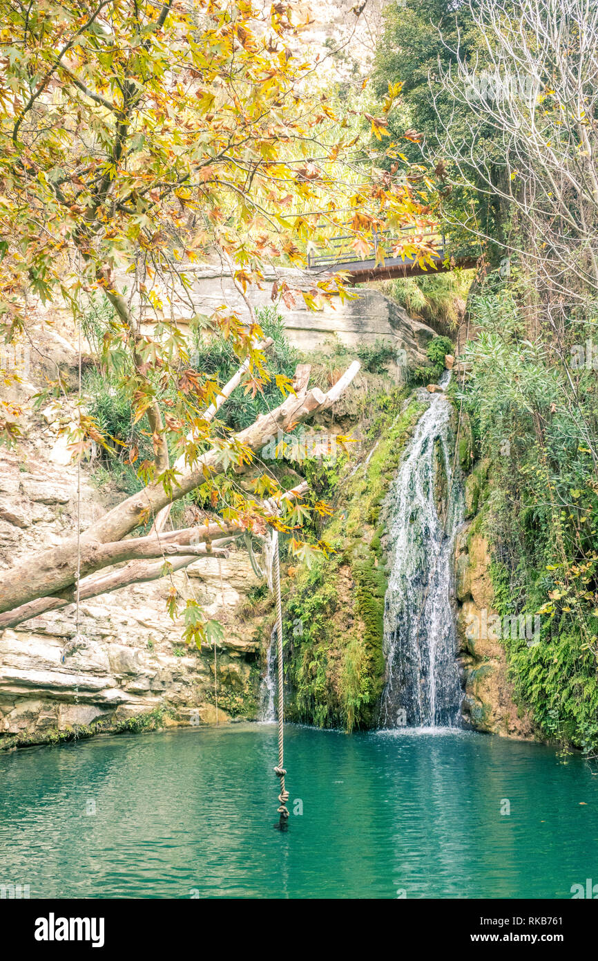 Adonis bath waterfall on Cyprus Stock Photo