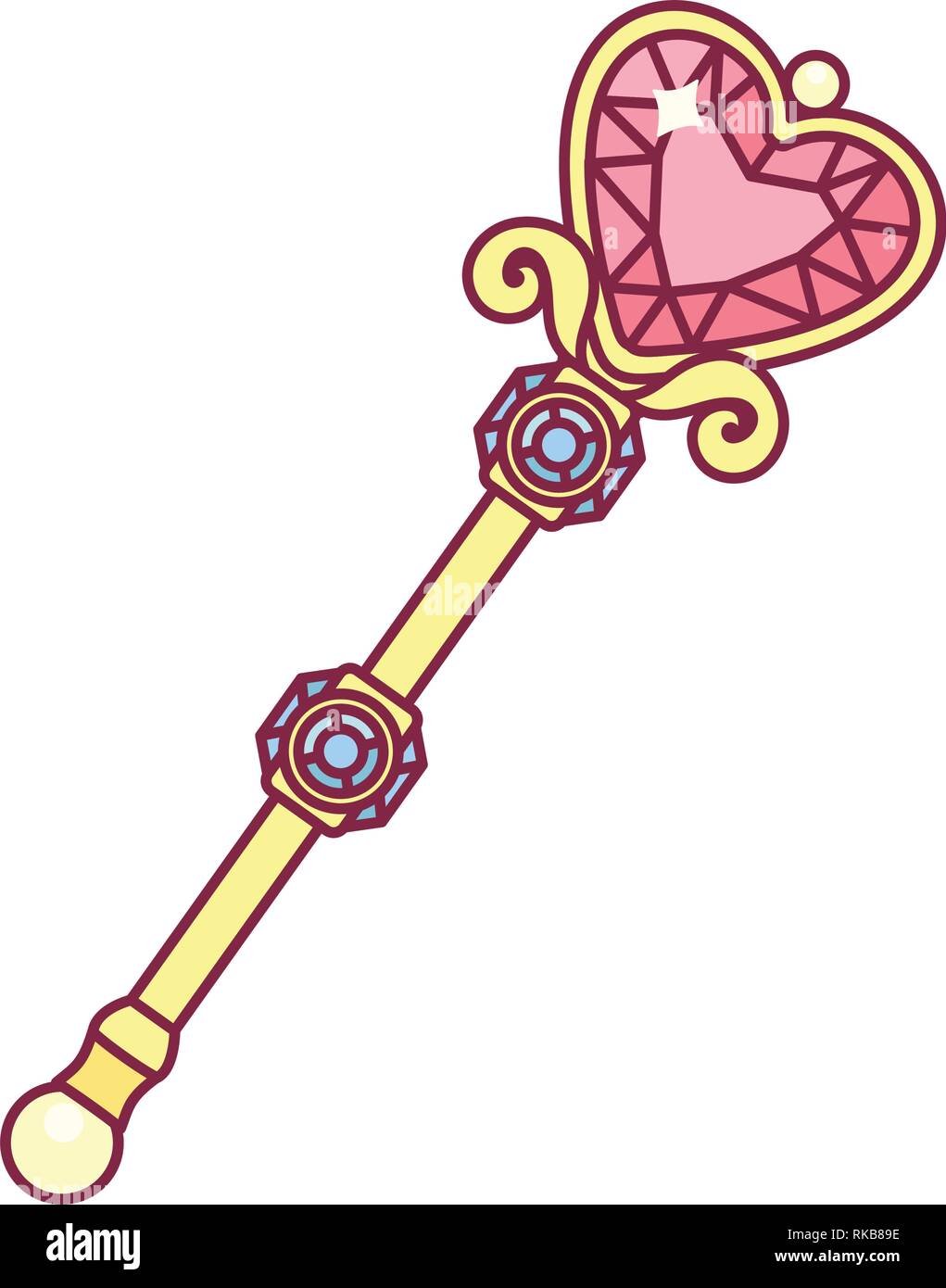 vector golden scepter magic wand for princess Stock Vector Image & Art