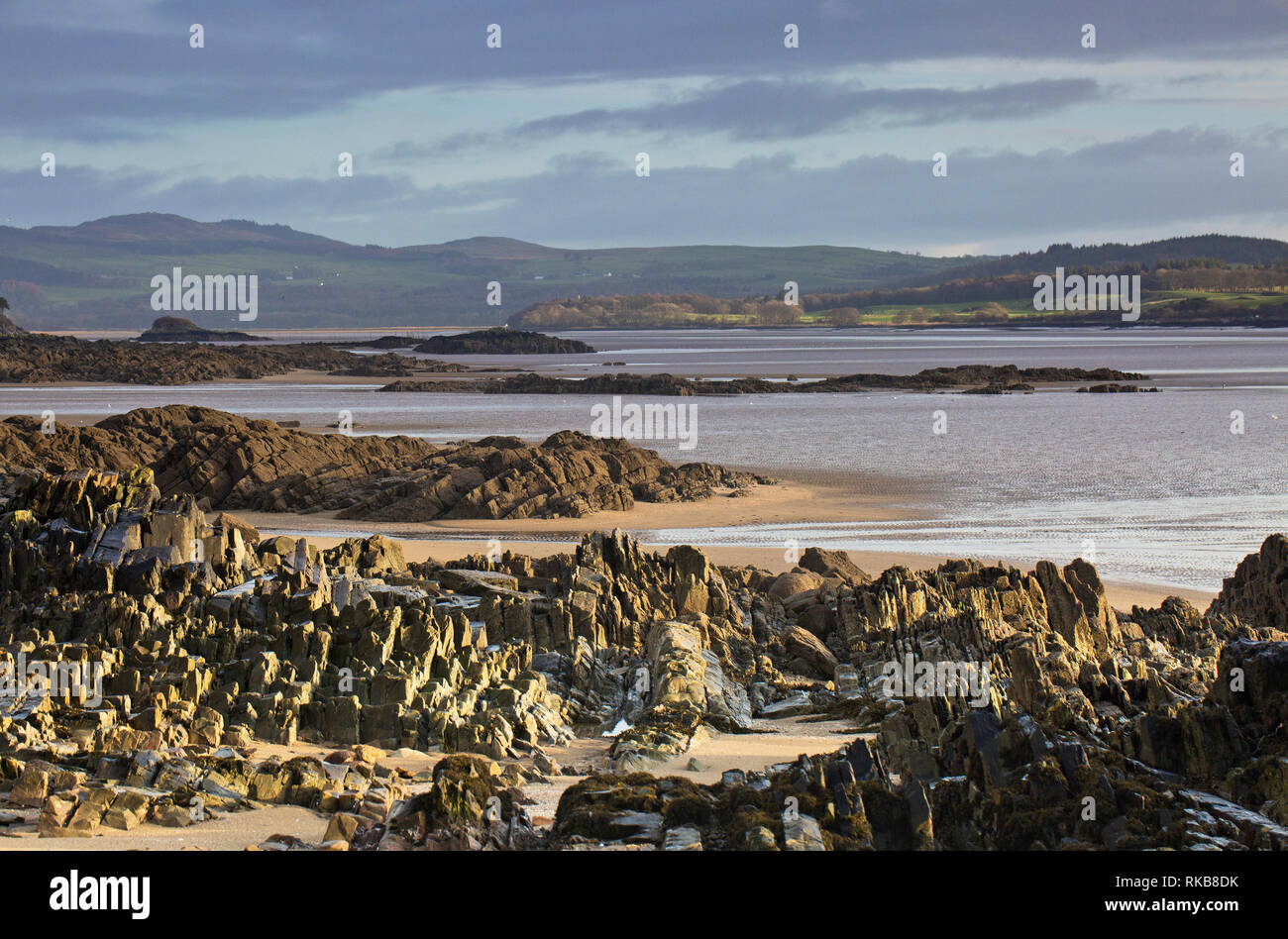 Fleet Bay, Gatehouse of Fleet, Dumfries and Galloway, Scotland Stock