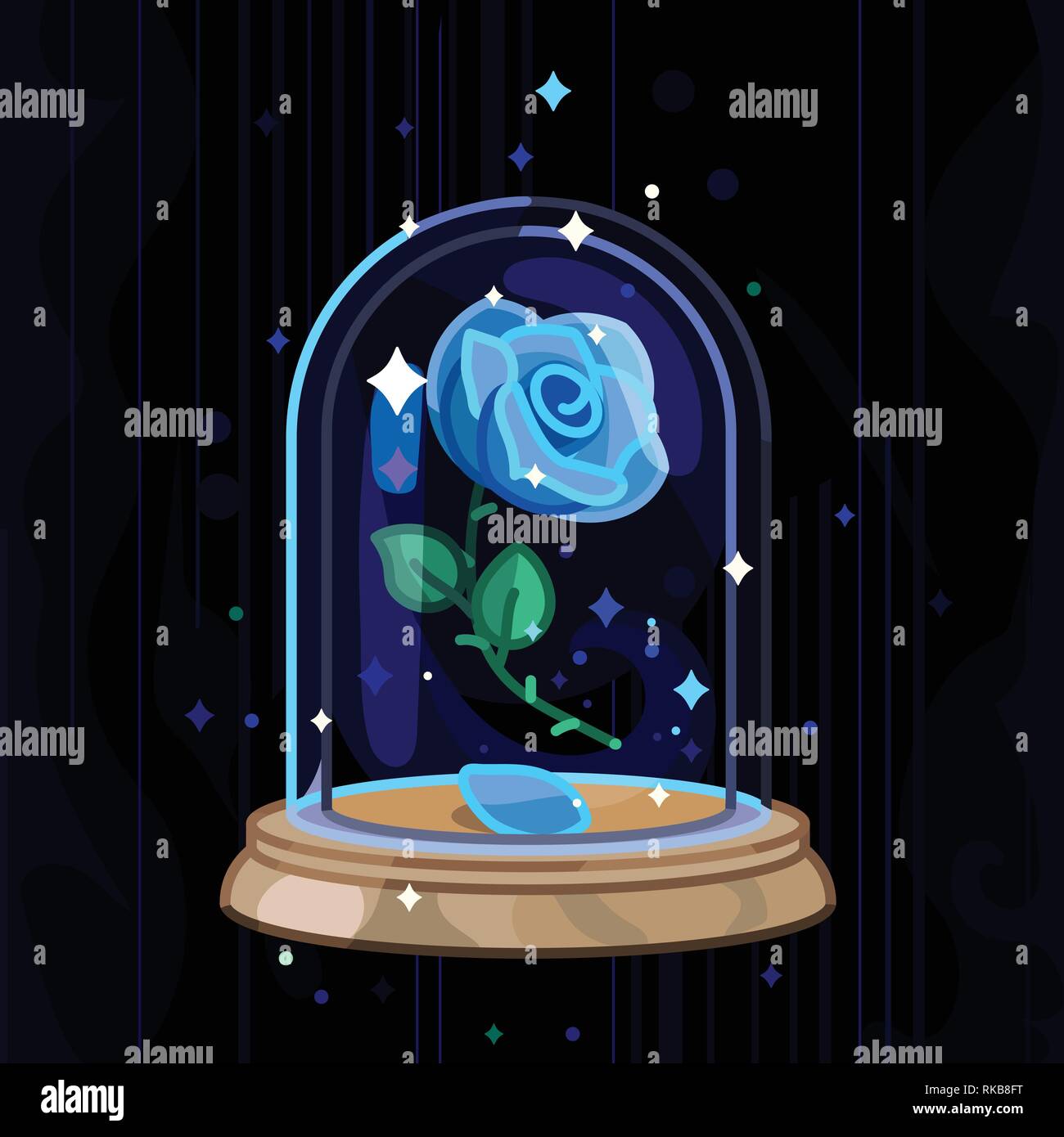 Vector Beauty And Beast Vintage Rose Glass Dome Stock Vector Image Art Alamy