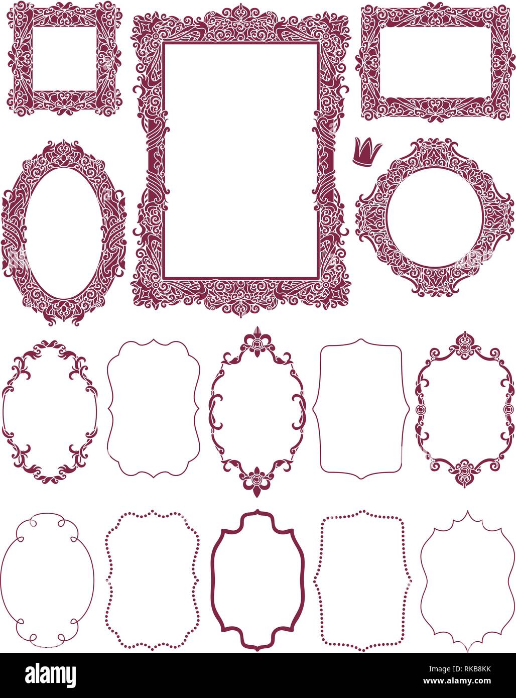 vector royal concept victorian vintage frames set Stock Vector Image