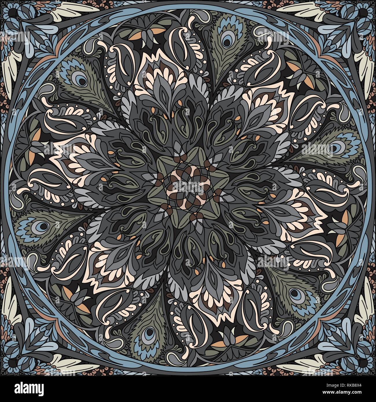 vector seamless mandala Stock Vector