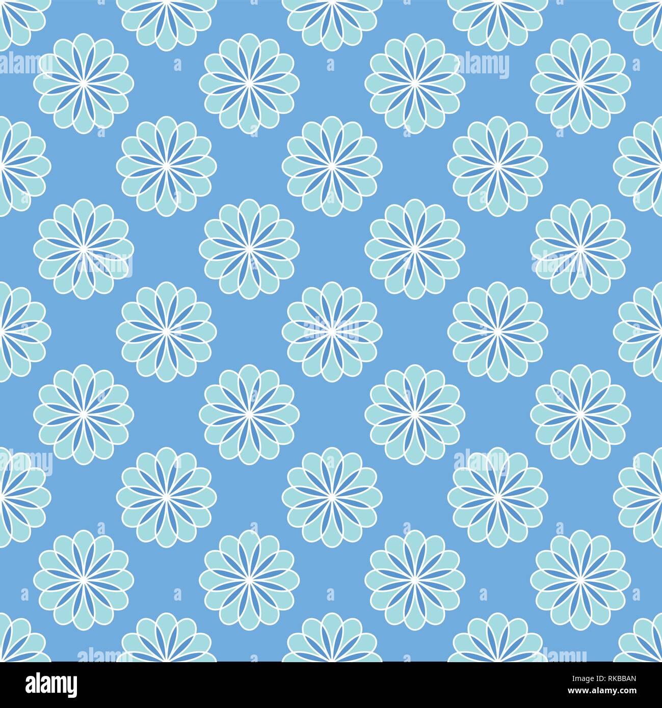 Floral seamless pattern on the light blue background Stock Vector Image ...