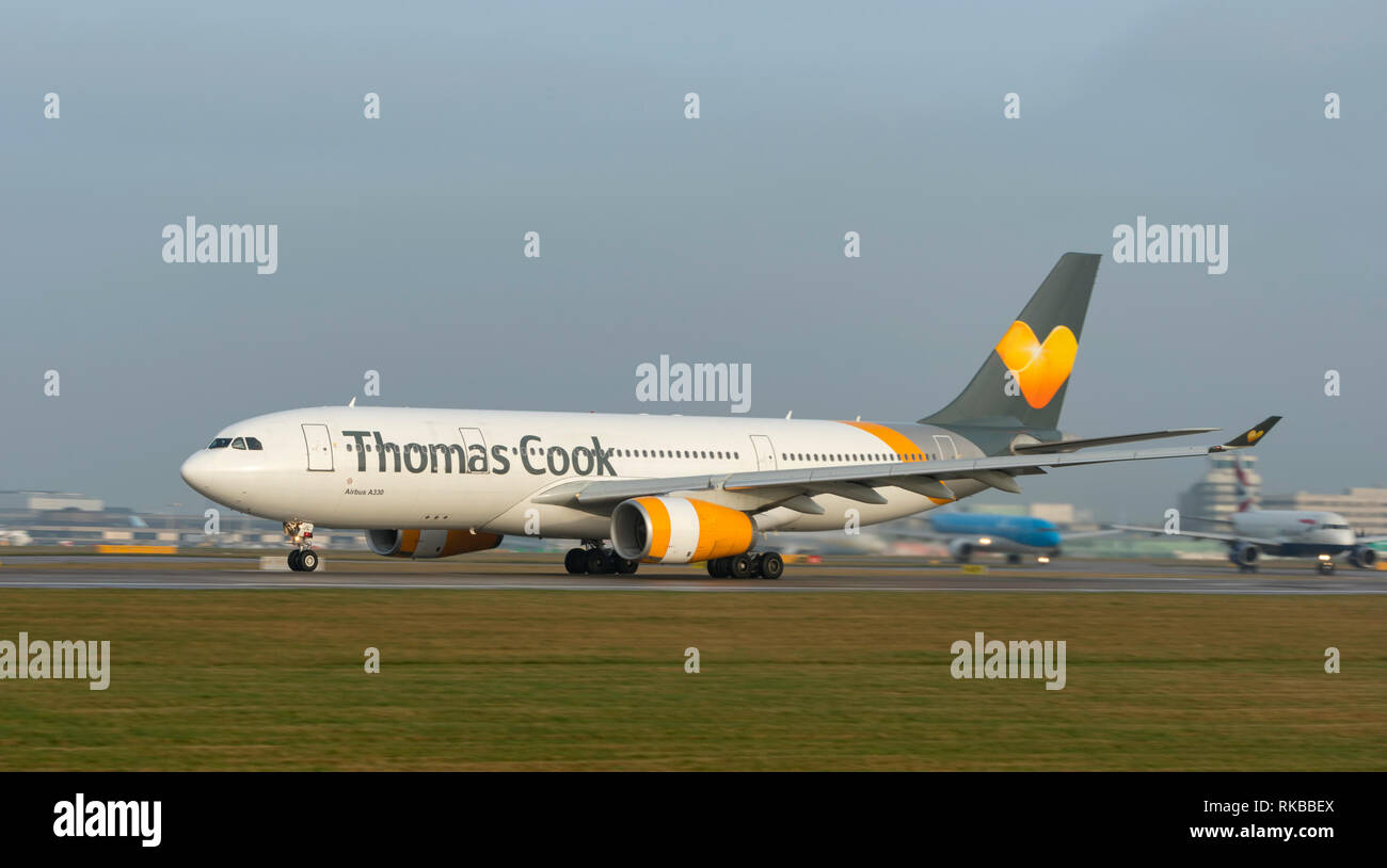 Thomas Cook Airlines Airbus A330 243 G Mljl Rolling For Take Off At Manchester Airport Stock Photo Alamy