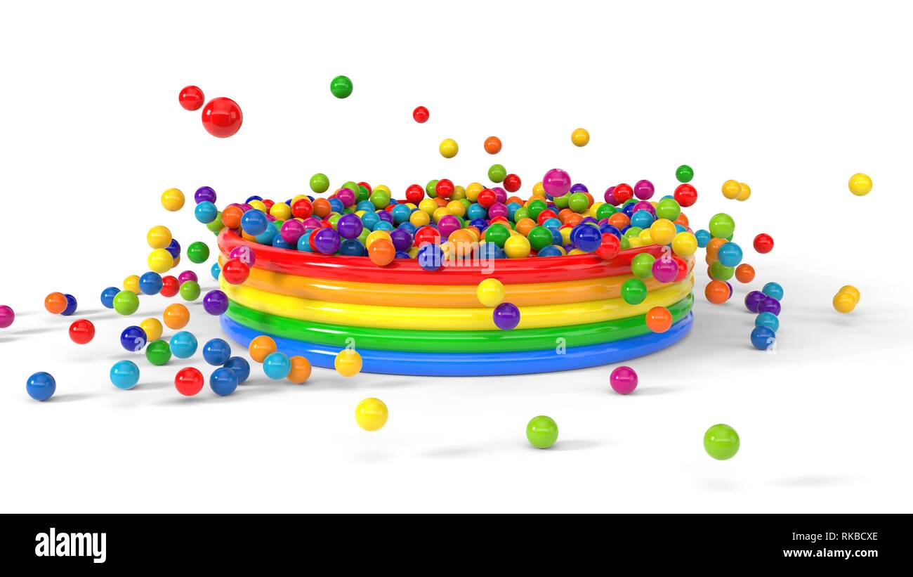 plastic balls filling a child pool. suitable for kids, games and toy