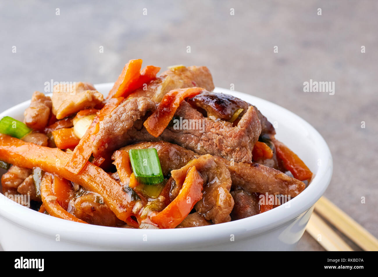 Classic Chinese sweet and sour pork close-up Stock Photo