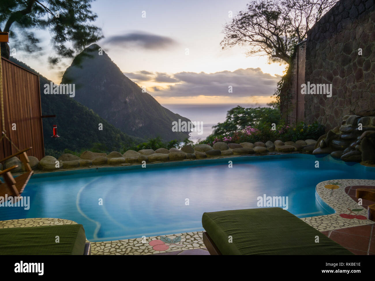 St. Lucia Pitons Stock Photo Alamy