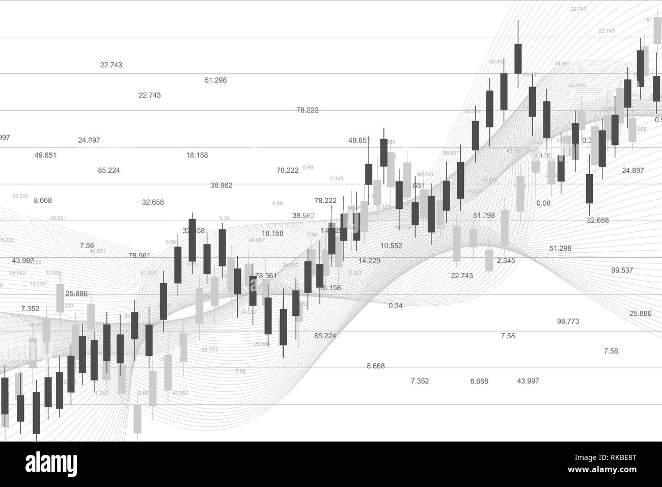 Stock market or forex trading graph chart suitable for financial investment concept. Economy trends background for business idea. Abstract finance Stock Vector