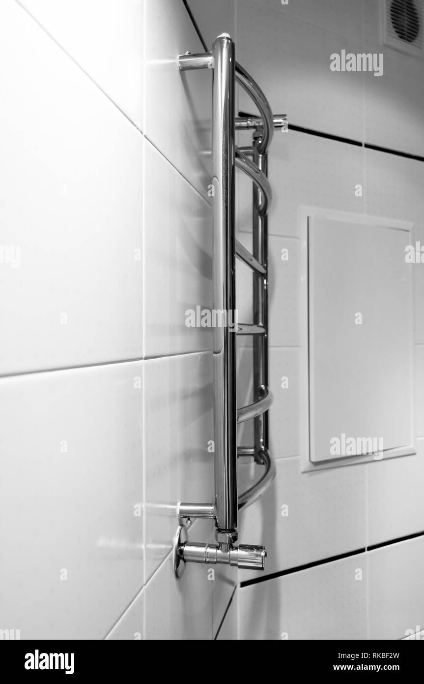 Elements of the bathroom interiormodern design, chrome details, parts
