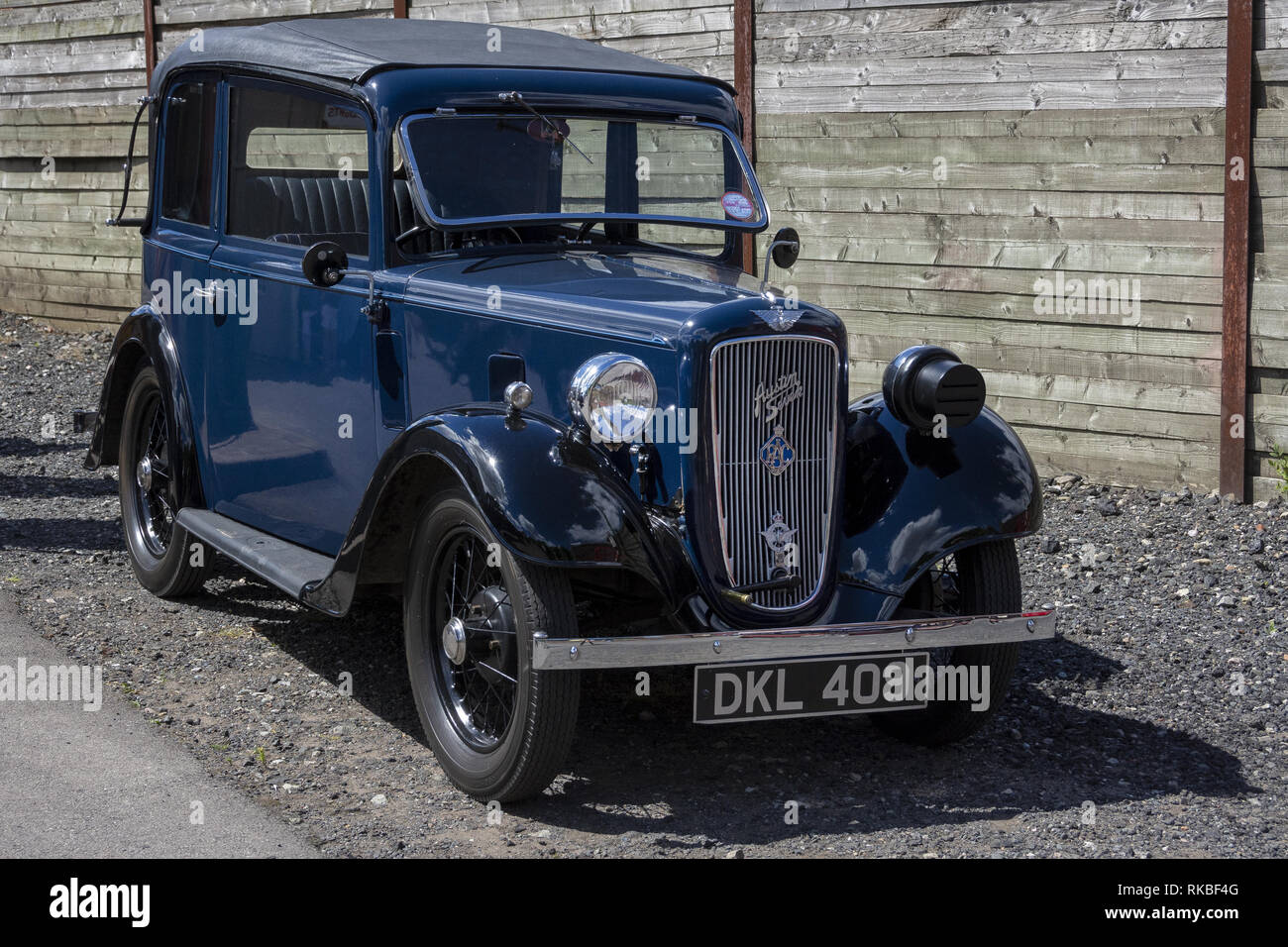 An Austin Seven classic car on display at the 1940's weekend at the