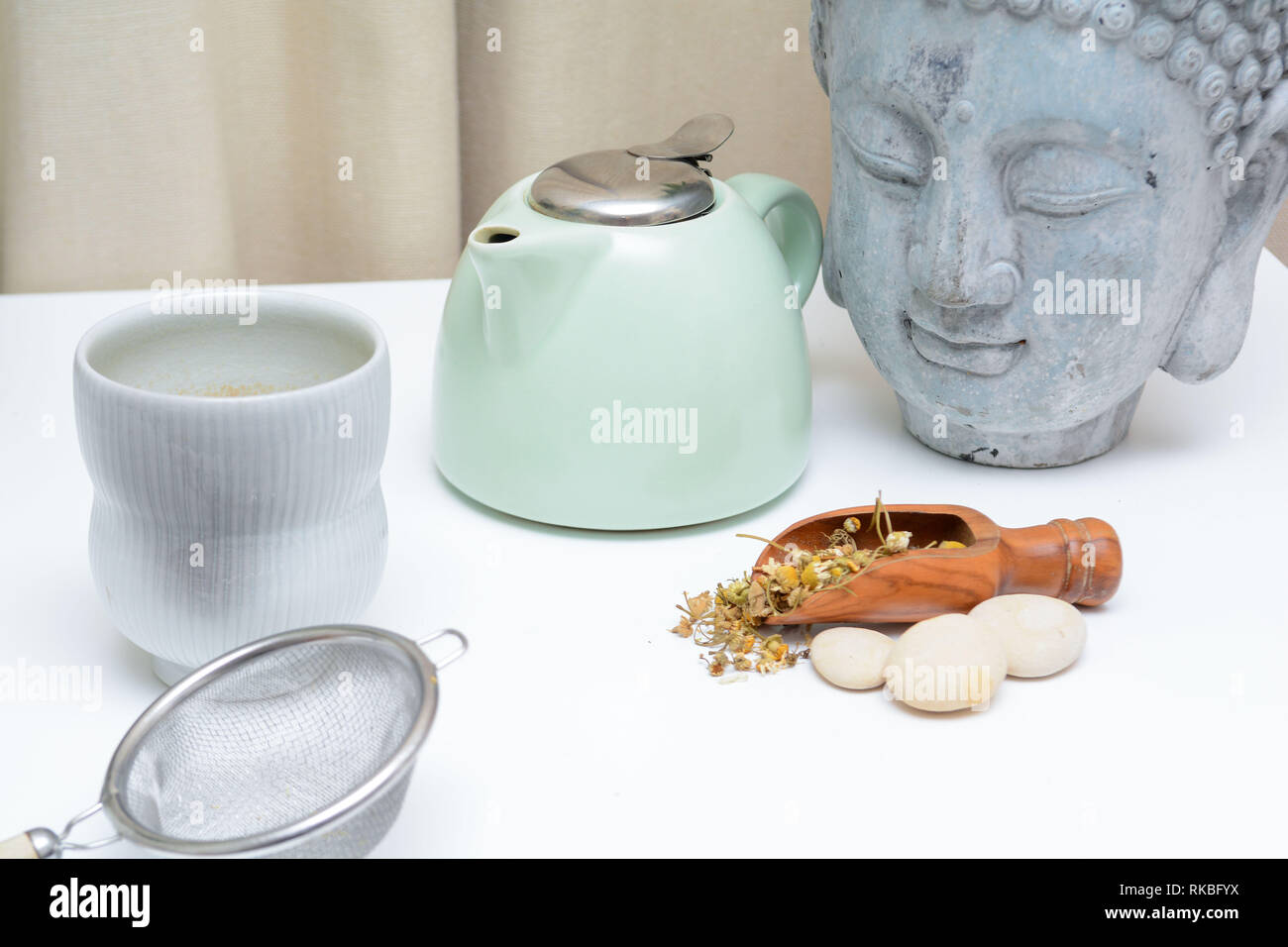 Chamomile flower, raw ingredient used to make chamomile tea and used in herbal remedies and