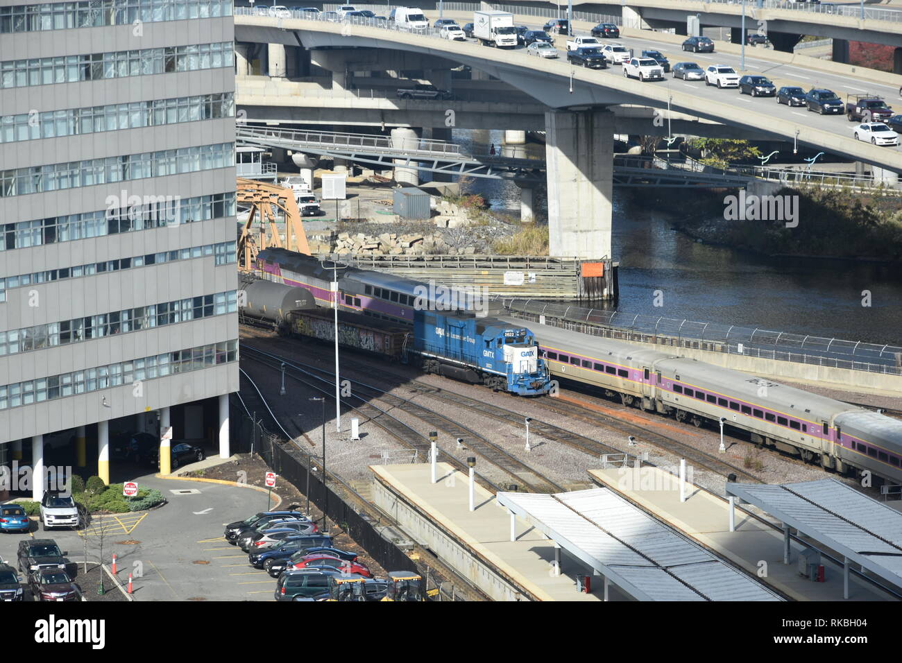 Amtrak And MBTA Trains At The Terminals Of Boston s North Station As 