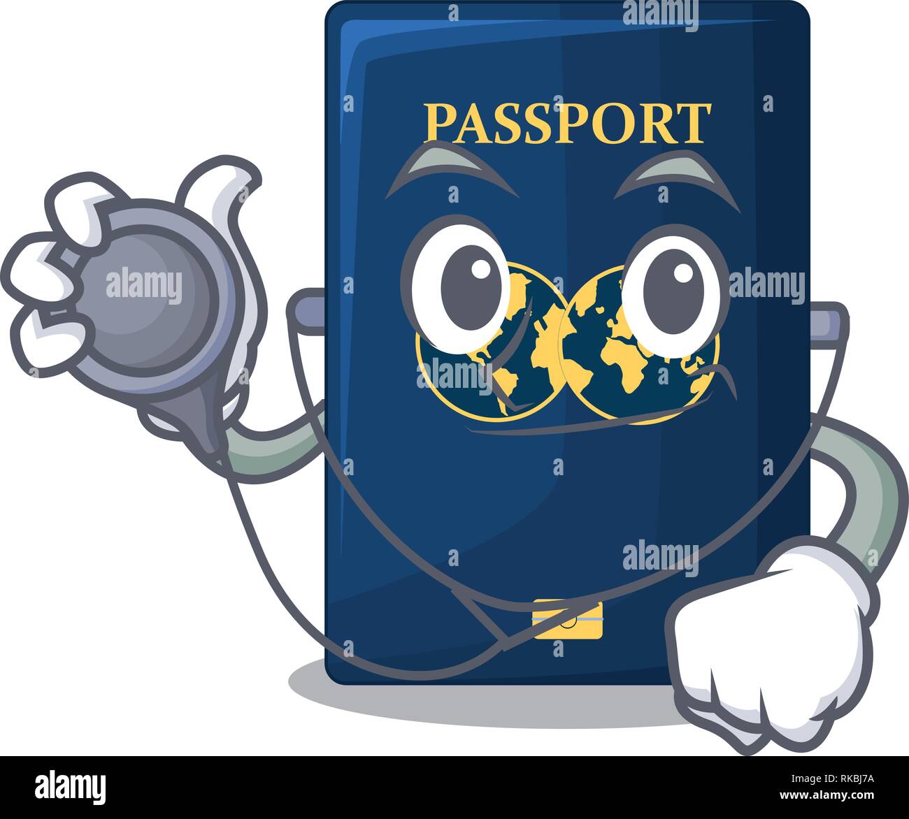 Doctor Blue Passport In The Cartoon Form Vcetor Illustration Stock Vector Image Art Alamy