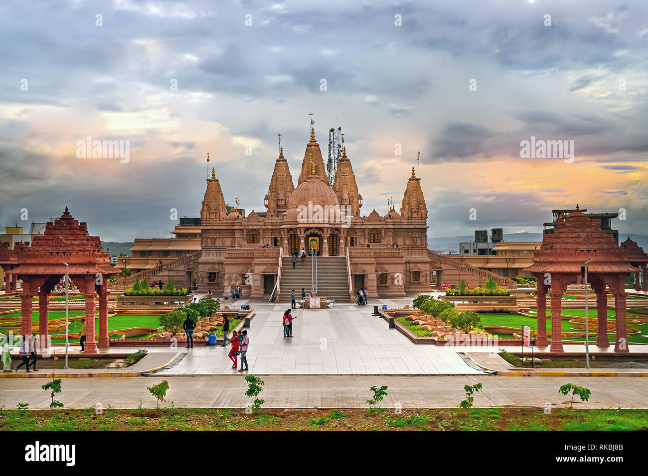 Shree Swaminarayan temple, Ambe Gaon, Pune, India . Stock Photo