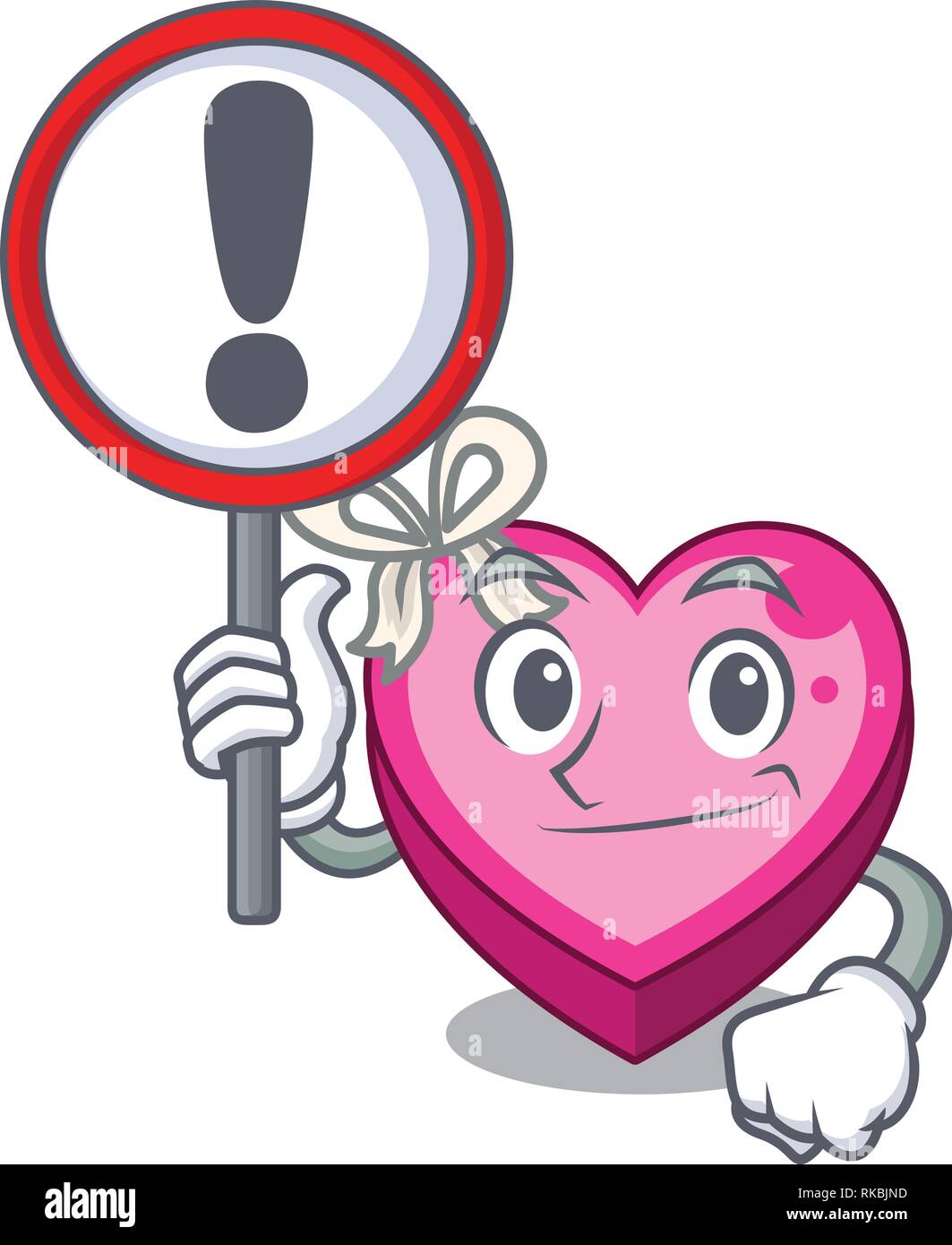 With sign box heart in shape of mascot vector illustration Stock Vector ...