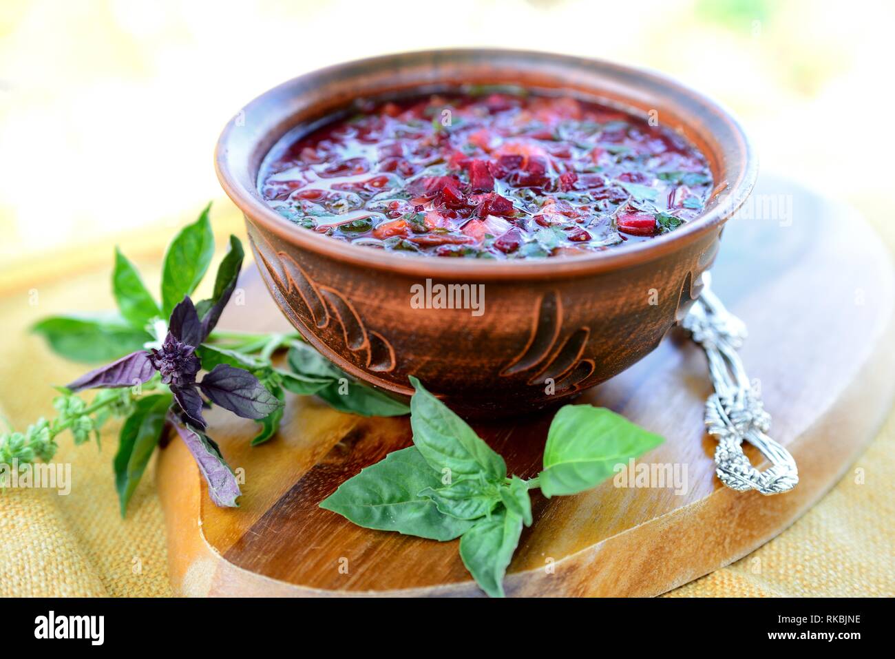 Red soup 'borscht' Stock Photo