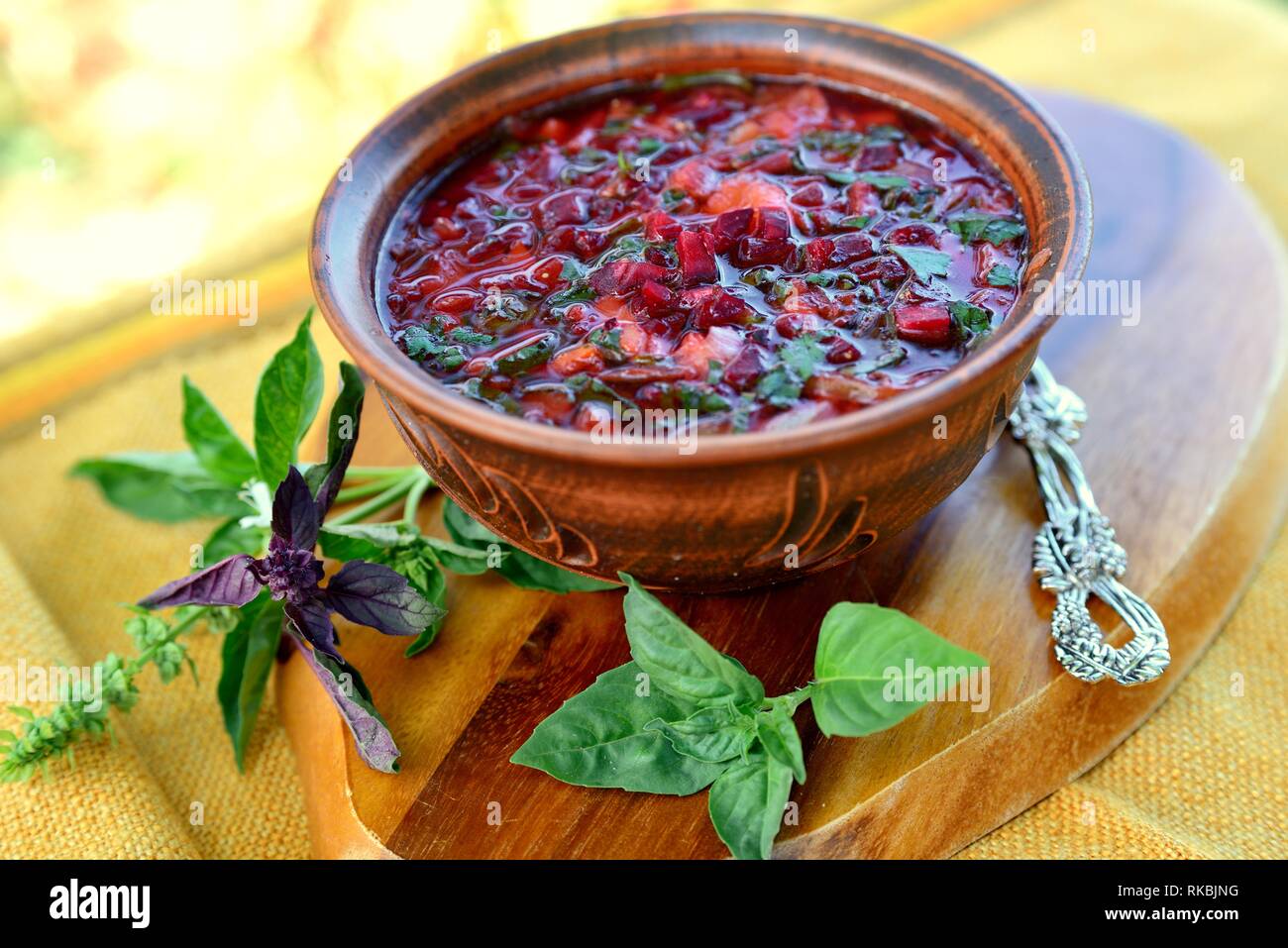 Red soup 'borscht' Stock Photo