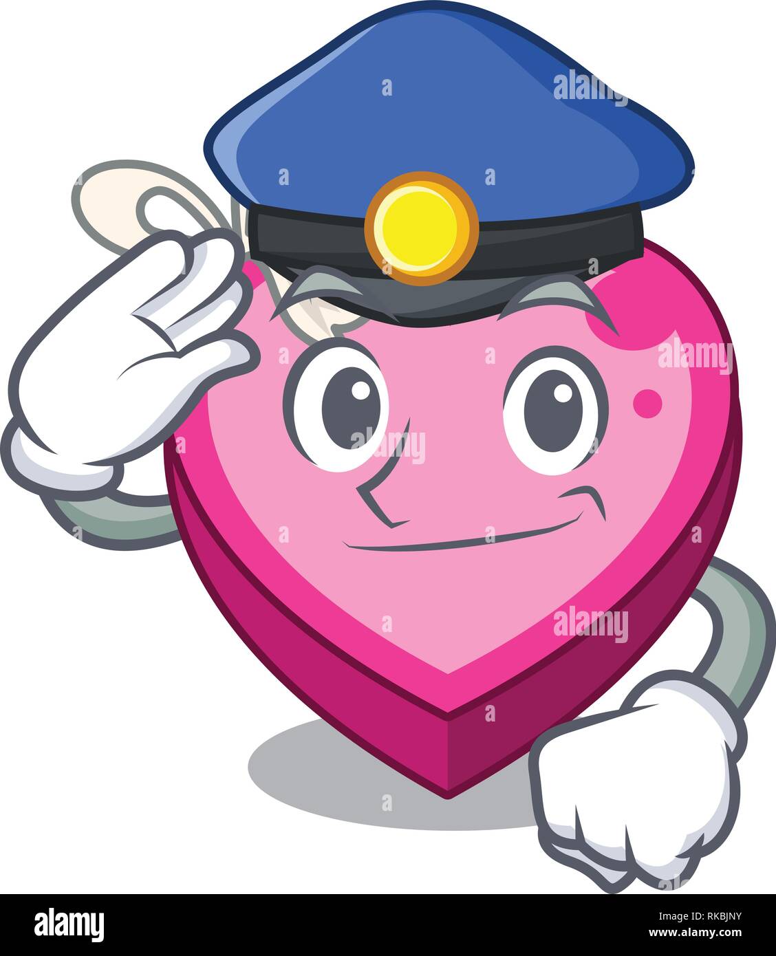 Police box heart in shape of mascot vector illustration Stock Vector