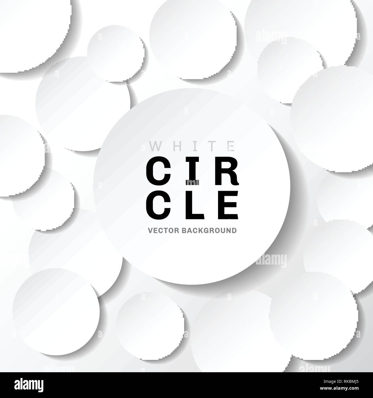 White template paper circle banner with shadow on white background with ...