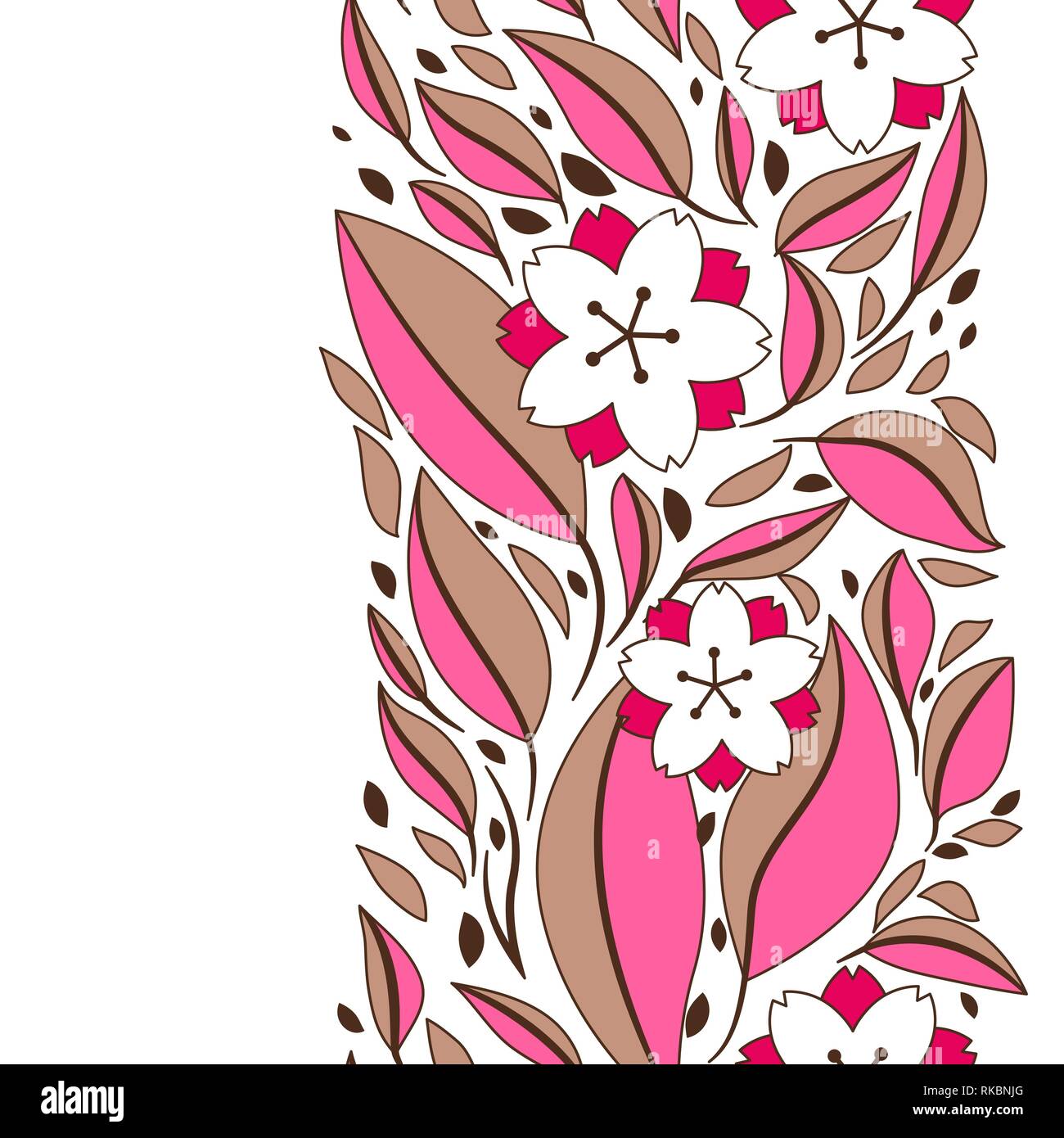 Seamless pattern with sakura or cherry blossom Stock Vector Image & Art ...