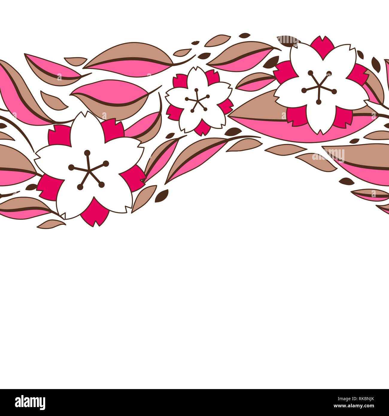 Seamless pattern with sakura or cherry blossom Stock Vector Image & Art ...