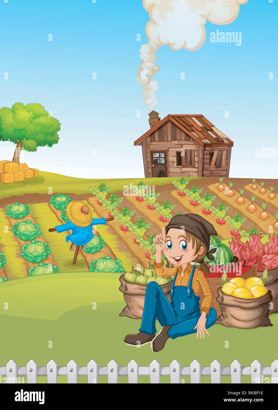 A farmer harvest vegetable illustration Stock Vector Image & Art Alamy