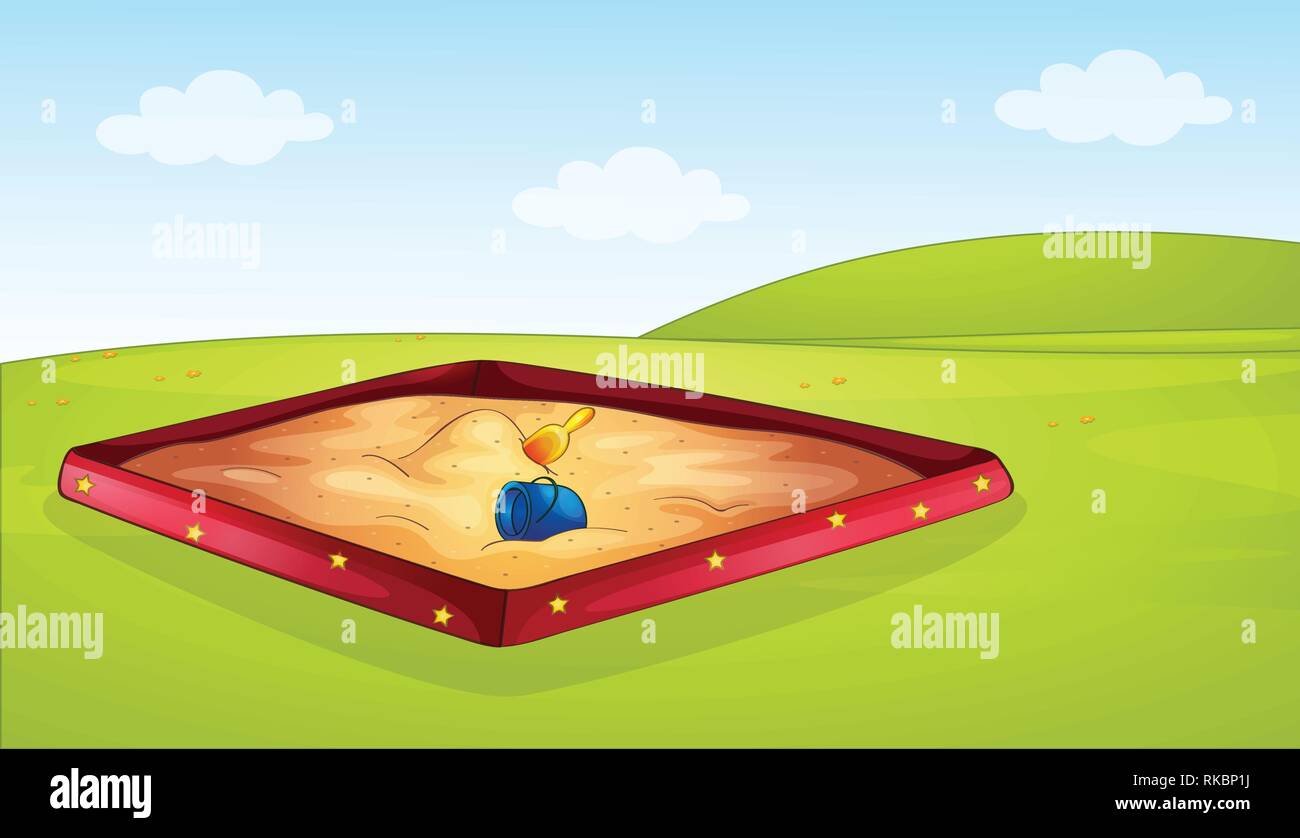 A sandpit in playground illustration Stock Vector