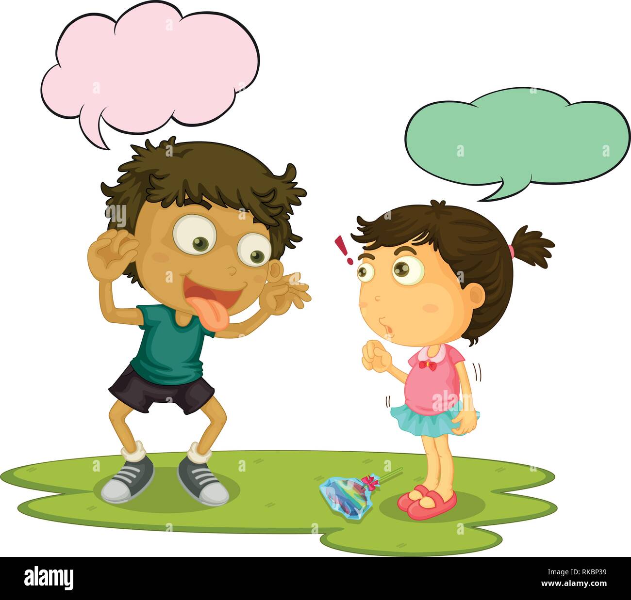 Bully children speeach balloon illustration Stock Vector Image & Art