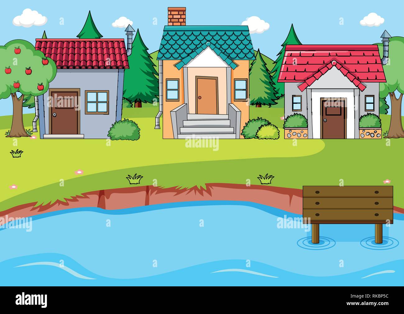A simple rural village scene illustration Stock Vector Image & Art - Alamy A simple rural village scene illustration Stock Vector Image & Art - Alamy