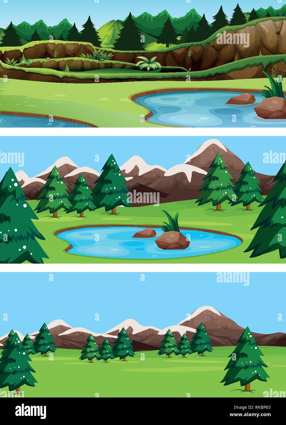 Set of nature landscape illustration Stock Vector Image & Art - Alamy