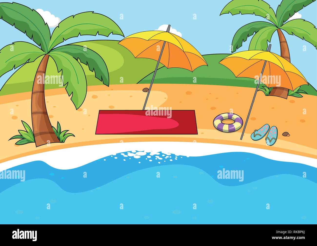 A simple beach background illustration Stock Vector Image & Art - Alamy