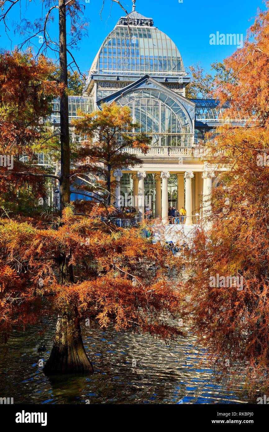 Palacio de Cristal, Parque del Retiro, Madrid, Spain, Europe Stock Photo