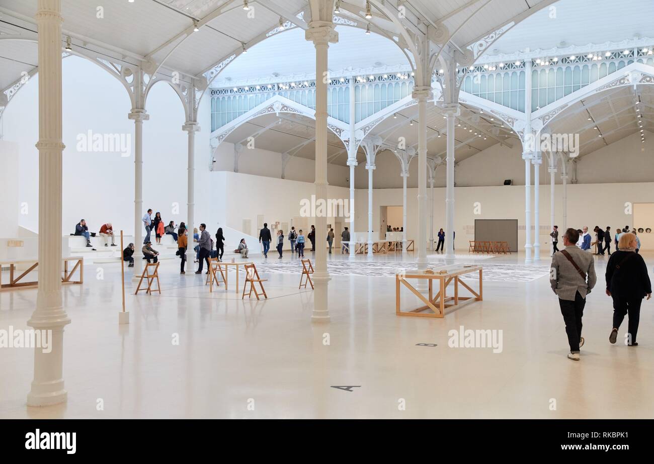 Esther Ferrer Art Exhibition, Palacio de Velázquez, Parque del Retiro, Museo Nacional Centro de Arte Reina Sofia, Madrid, Spain, Europe Stock Photo