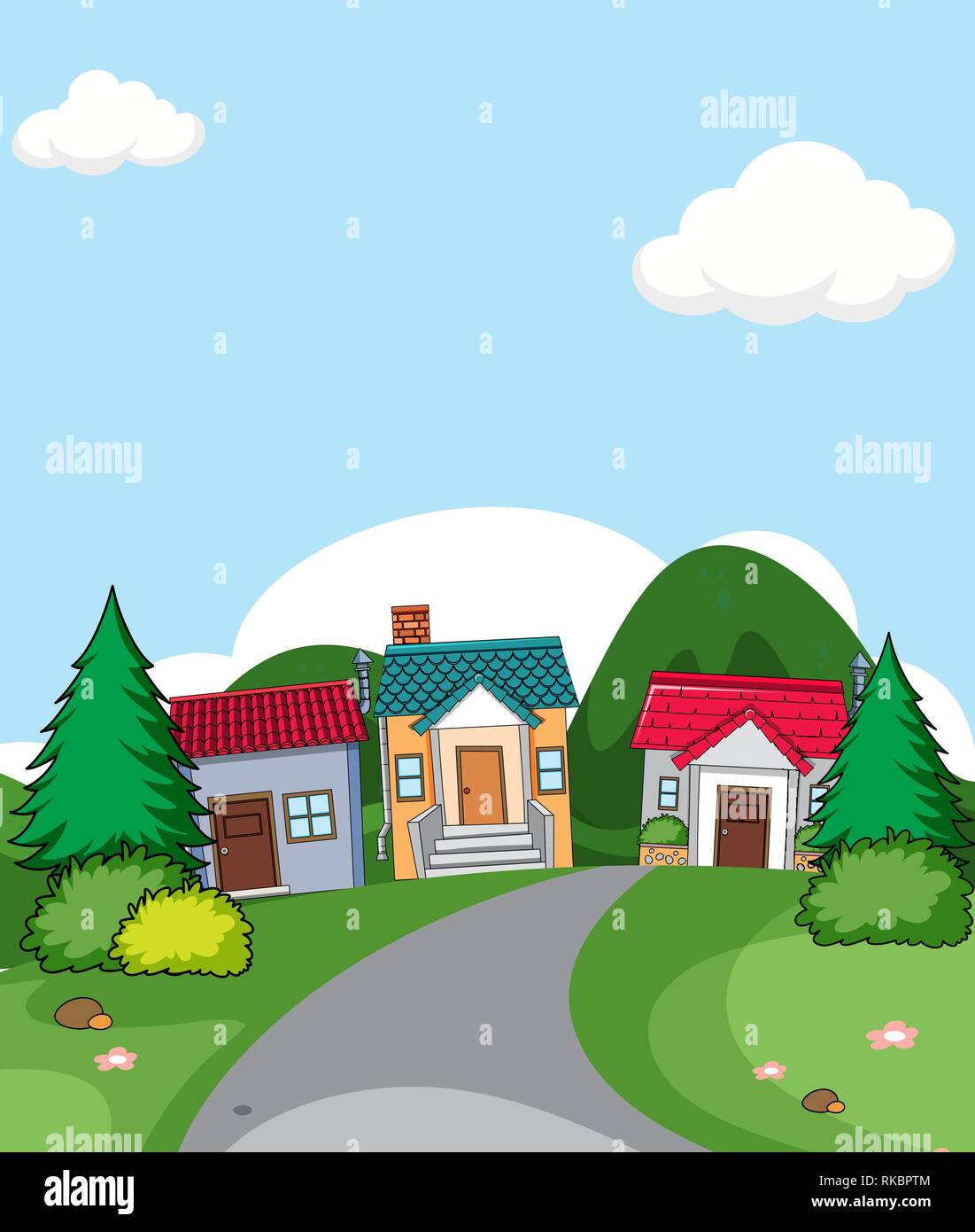 A rural house village scene illustration Stock Vector Image & Art - Alamy A rural house village scene illustration Stock Vector Image & Art - Alamy