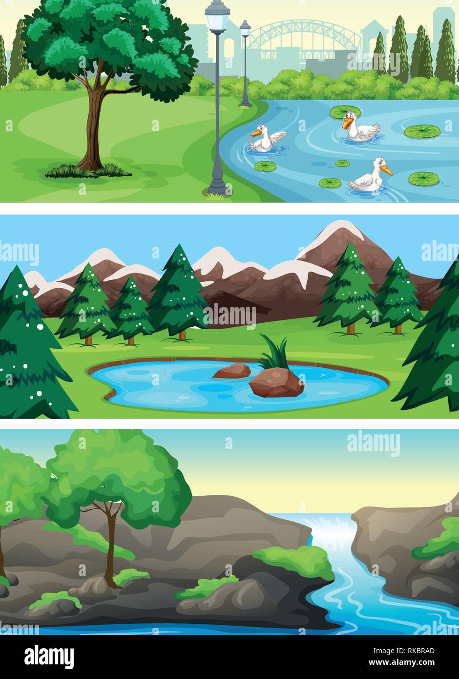 Set of rural nature park illustration Stock Vector Image & Art - Alamy