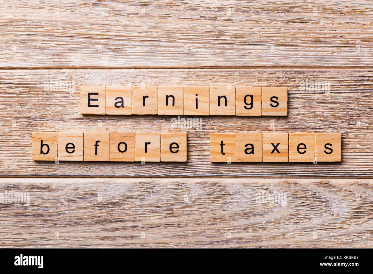Earnings Before Interest Taxes Word Written On Wood Block Abbreviation 