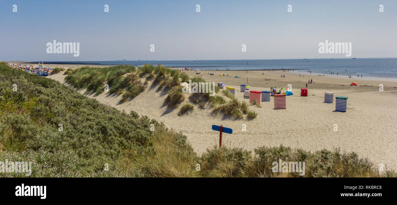 Dunes and beach on the vacation island of Borkum, Germany Stock Photo