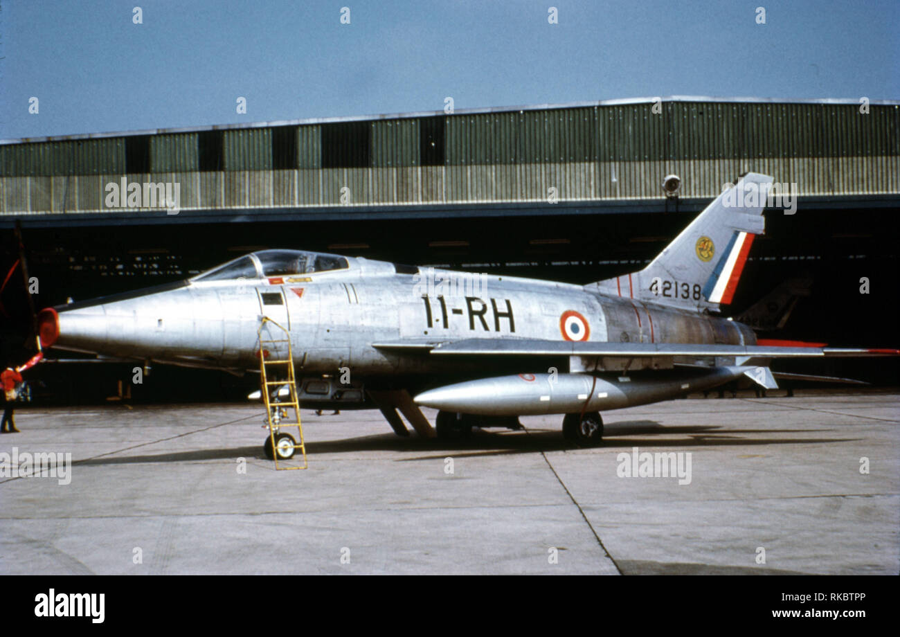 Französische Luftwaffe / French Air Force / l'Armée de l'Air North American F-100D Super Sabre Stock Photo