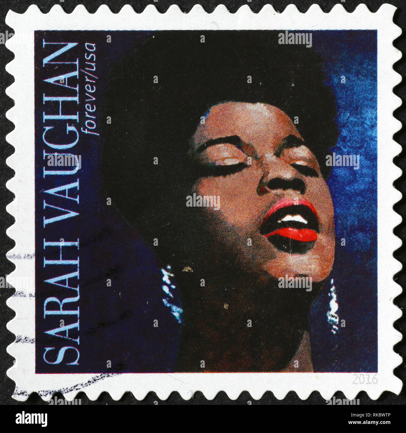 Sarah Vaughan on american postage stamp Stock Photo