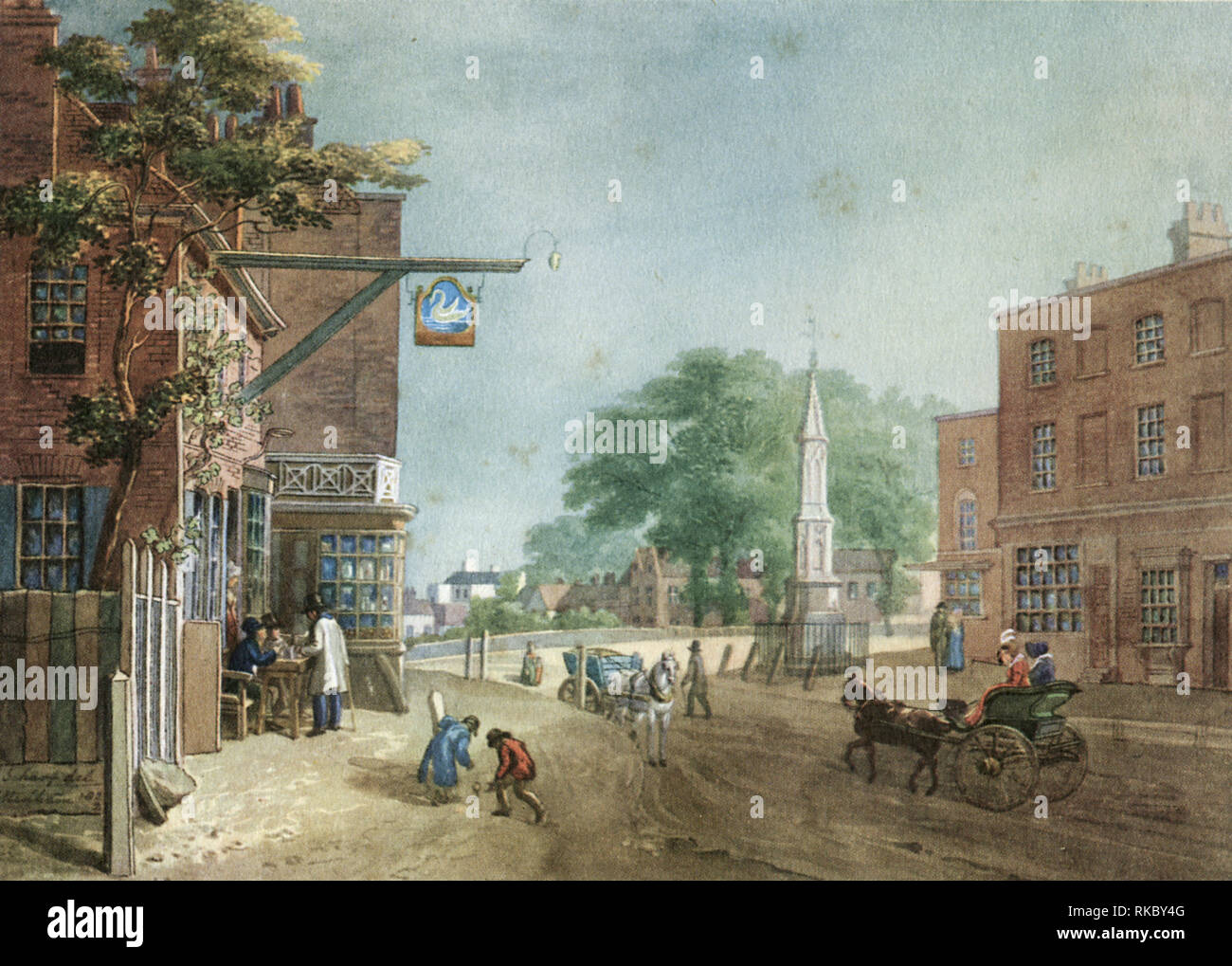 Tottenham Village, 1822. By Sir George Scharf (1820-1895). Stock Photo