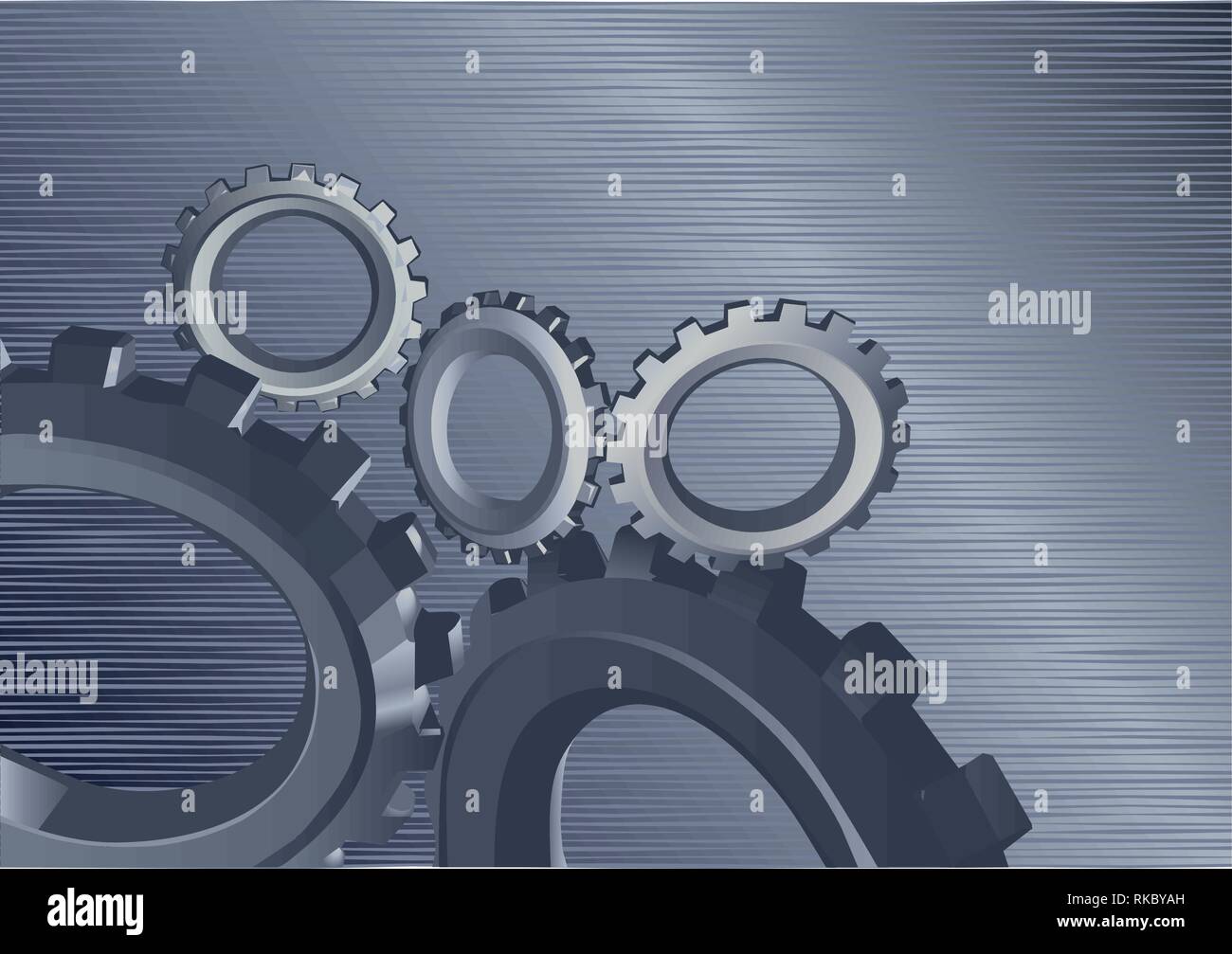 background with gears, engine gear wheels, industrial background Stock Vector